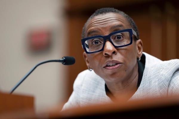 Harvard President Claudine Gay speaks during a hearing of the House Committee on Education on Capitol Hill, Tuesday, Dec. 5, 2023, in Washington.