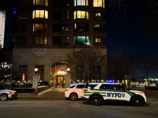 Police outside the building.