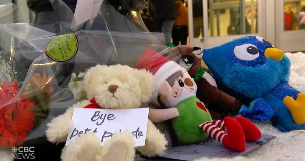 A memorial was set up outside of the Complexe Walter-Buswell arena for the boy.