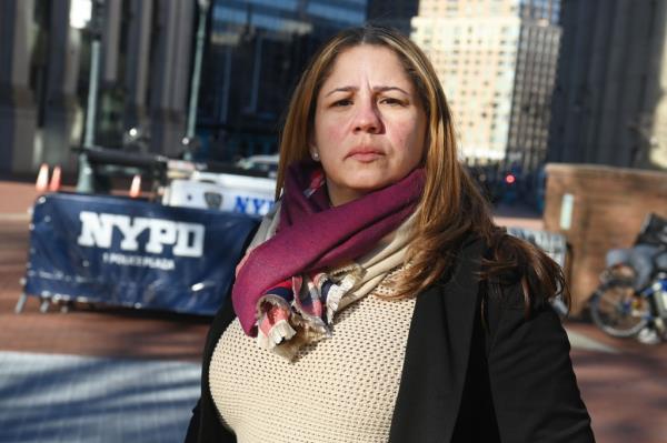 Police Officer Alexandria Sanchez outside One Police Plaza.